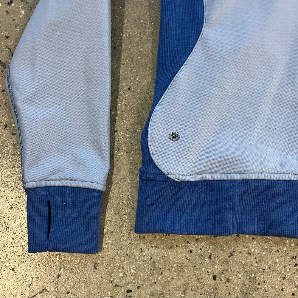 Lululemon On The Daily Hooded PU Coated Heathered Denim Harbor Blue Size 10 - Picture 10 of 16